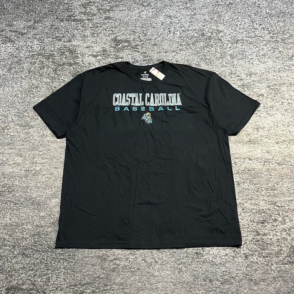 NWT Coastal Carolina Chanticleers Baseball T Shirt Fanatics Mens‎ XXL Black